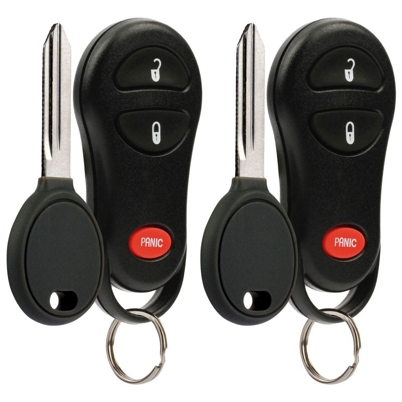 USARemote Key Fob fits 1999-2005 Chrysler Dodge Plymouth Keyless Entry Remote + Key (04686481 Y160-PT), Set of 2 - Image 1